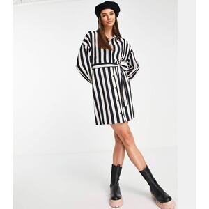 ASOS Black and White Striped Mini Dress